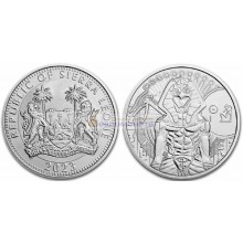 Республика Сьерра-Леоне 1 доллар 2023 год Египетские боги: Ра. Серебро. Унция