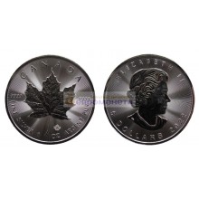 Канада 5 долларов 2022 год Кленовый лист (маленький лист под большим). Серебро. Унция