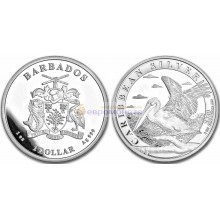 Барбадос 1 доллар 2023 год Карибское серебро - Пеликан. Серебро. Унция