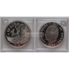 Испания 10 евро 2004 год. Расширение ЕС. Серебро