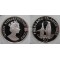Фолклендские острова 50 пенсов 1987 год королевские пингвины. Серебро, пруф