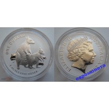 Австралия 1 доллар 2011 год эмаль серебро PROOF пруф