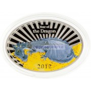 Ниуэ 2 доллара 2012 год. Королева Елизавета II. Китайский гороскоп - год дракона. Серебро.