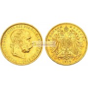 Австрия 10 крон 1905 год. Франц Иосиф I. Золото.