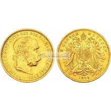 Австрия 10 крон 1905 год. Франц Иосиф I. Золото.