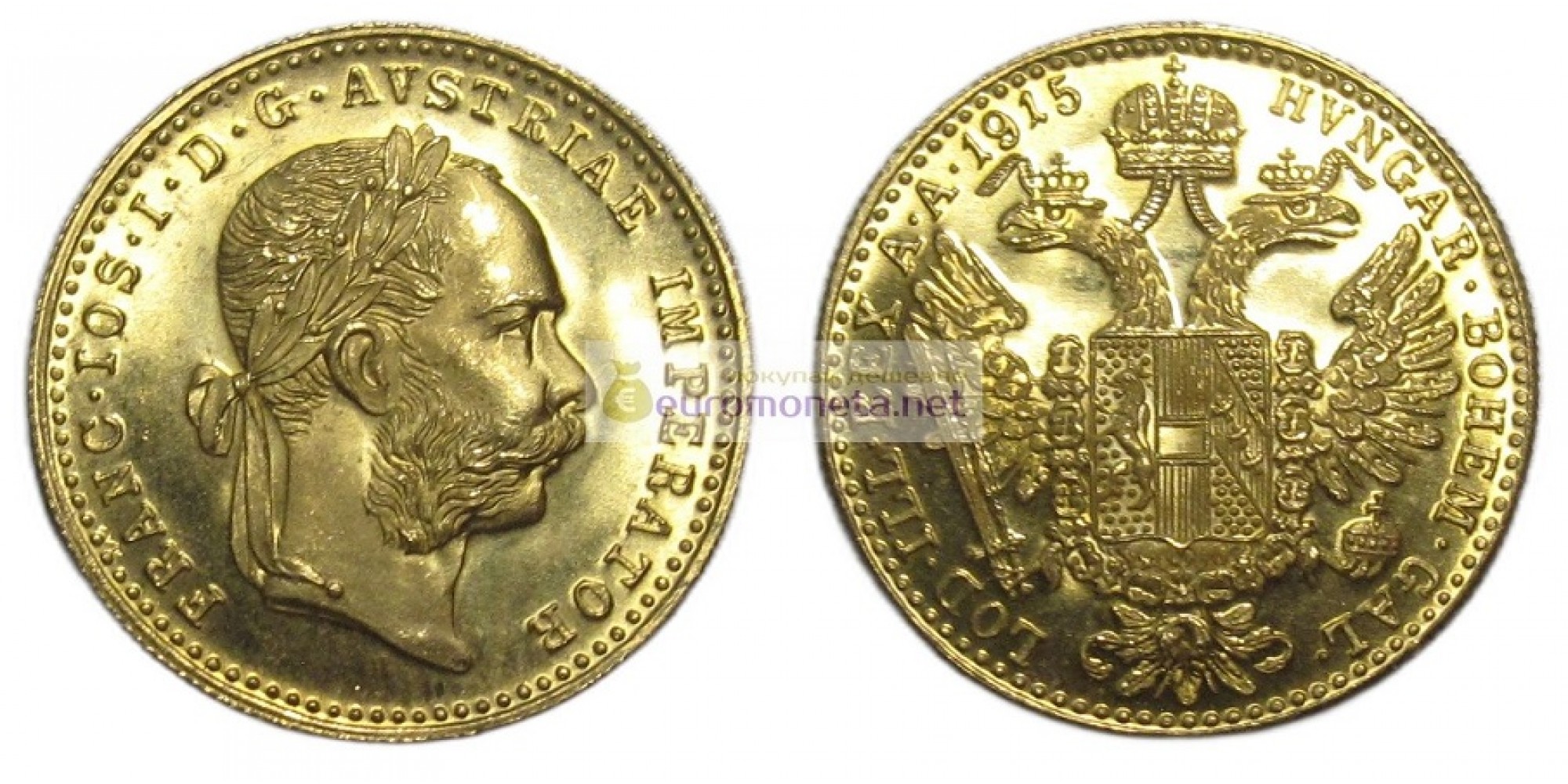 Австрия 1 дукат 1915 год. Франц Иосиф I. Золото.