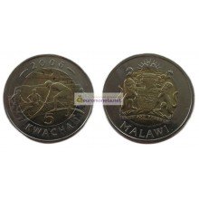 Малави 5 квач (kwacha) 2006 год биметалл. АЦ из банковского ролла
