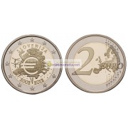 Словения 2 евро 2012 год АЦ 10 лет наличному обращению евро, биметалл. АЦ из ролла