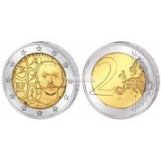 Франция 2 евро 2013 год 150 лет со дня рождения Пьера де Кубертена, биметалл. АЦ