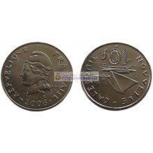 Новая Каледония 10 франков 2008 год