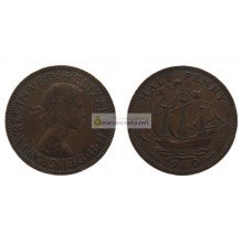 Великобритания 1/2 пенни (полпенни) 1960 год. Королева Елизавета II