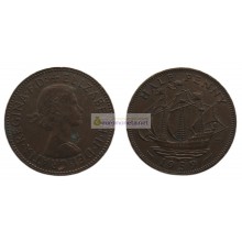 Великобритания 1/2 пенни (полпенни) 1959 год. Королева Елизавета II