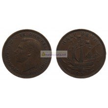 Великобритания 1/2 пенни (полпенни) 1937 год. Король Георг VI