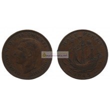 Великобритания 1/2 пенни (полпенни) 1945 год. Король Георг VI Великобритания 1/2 пенни (полпенни) 1945 год. Король Георг VI