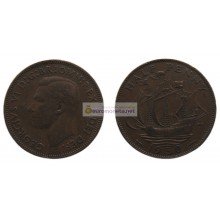 Великобритания 1/2 пенни (полпенни) 1950 год. Король Георг VI