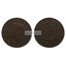 Великобритания 1/2 пенни (полпенни) 1941 год. Король Георг VI