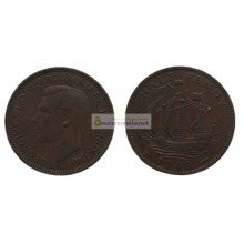 Великобритания 1/2 пенни (полпенни) 1948 год. Король Георг VI Великобритания 1/2 пенни (полпенни) 1948 год. Король Георг VI