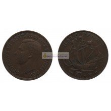 Великобритания 1/2 пенни (полпенни) 1949 год. Король Георг VI