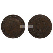 Великобритания 1/2 пенни (полпенни) 1941 год. Король Георг VI
