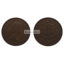 Великобритания 1/2 пенни (полпенни) 1960 год. Королева Елизавета II