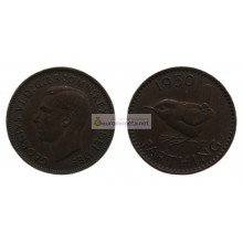 Великобритания 1 фартинг 1950 год. Король Георг VI