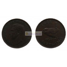 Великобритания 1 фартинг 1948 год. Король Георг VI