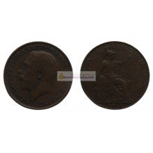 Великобритания 1 фартинг 1911 год. Король Георг V