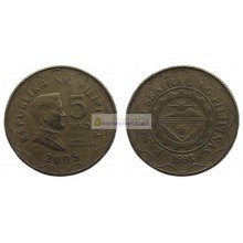 Республика Филиппины 5 песо 2005 год. Республика Филиппины 5 песо 2005 год.