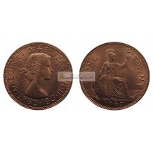 Великобритания 1 пенни 1967 год. Королева Елизавета II