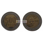 Чили 500 песо 2001 год. биметалл.