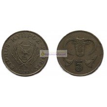 Кипр 5 центов 1990 год