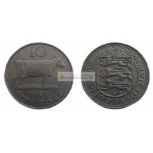 Гернси 10 новых пенсов 1968 год. Елизавета II