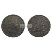 Восточные Карибы 25 центов 1955 год. Королева Елизавета II
