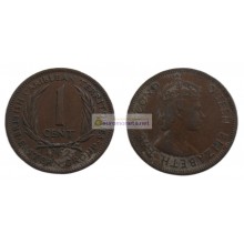 Восточные Карибы 1 цент 1962 год. Королева Елизавета II