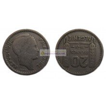 Французская колония Алжир 20 франков 1949 год