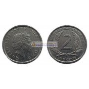 Восточные Карибы 2 цента 2002 год. Королева Елизавета II