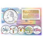 США набор квотеров 1999 голограмма 25 центов полный набор из 5 монет