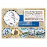 США 2005 квотер 25 центов цветные территории штаты набор из 5 монет