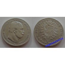 Германия Пруссия 5 марок 1876 год B монета на фотографии серебро