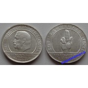 Германия Веймар 3 марки 1929 год J серебро