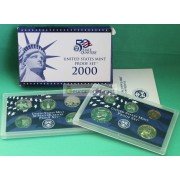 США годовой набор 2000 год S 10 монет пруф proof