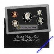 США годовой набор 1997 S 5 монет серебро ПРУФ
