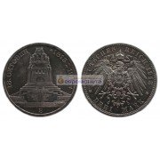 Германская империя Саксония 3 марки 1913 год "E" 100 лет Битве народов. Серебро