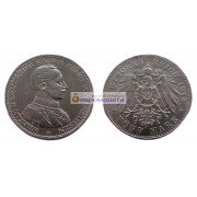 Германская империя Пруссия 5 марок 1913 год "A". Серебро