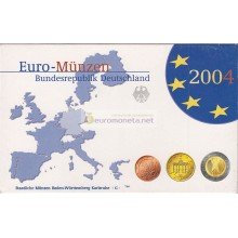 Германия годовой набор евро 2004 год G пластиковый бокс пруф