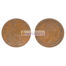 Великобритания 1 пенни 1928 год. Король Георг V