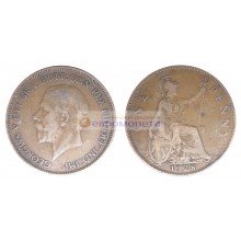Великобритания 1 пенни 1928 год. Король Георг V