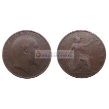 Великобритания 1/2 пенни 1906 год. Король Эдуард VII