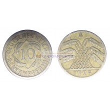 Германия (Веймарская республика) 10 рентенпфеннигов 1924 год "А" - Берлин