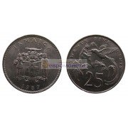 Ямайка 25 центов 1987 год